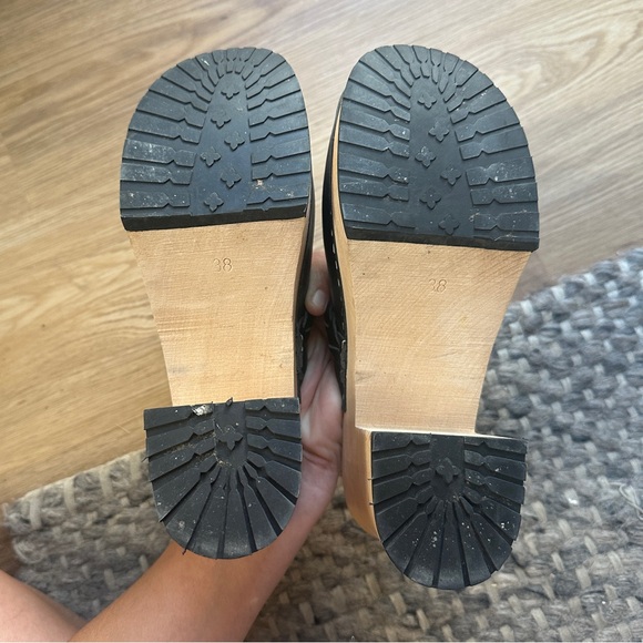 COPY - Swedish has been platform heel braided clog black leather size 38 women’… - Picture 5 of 7